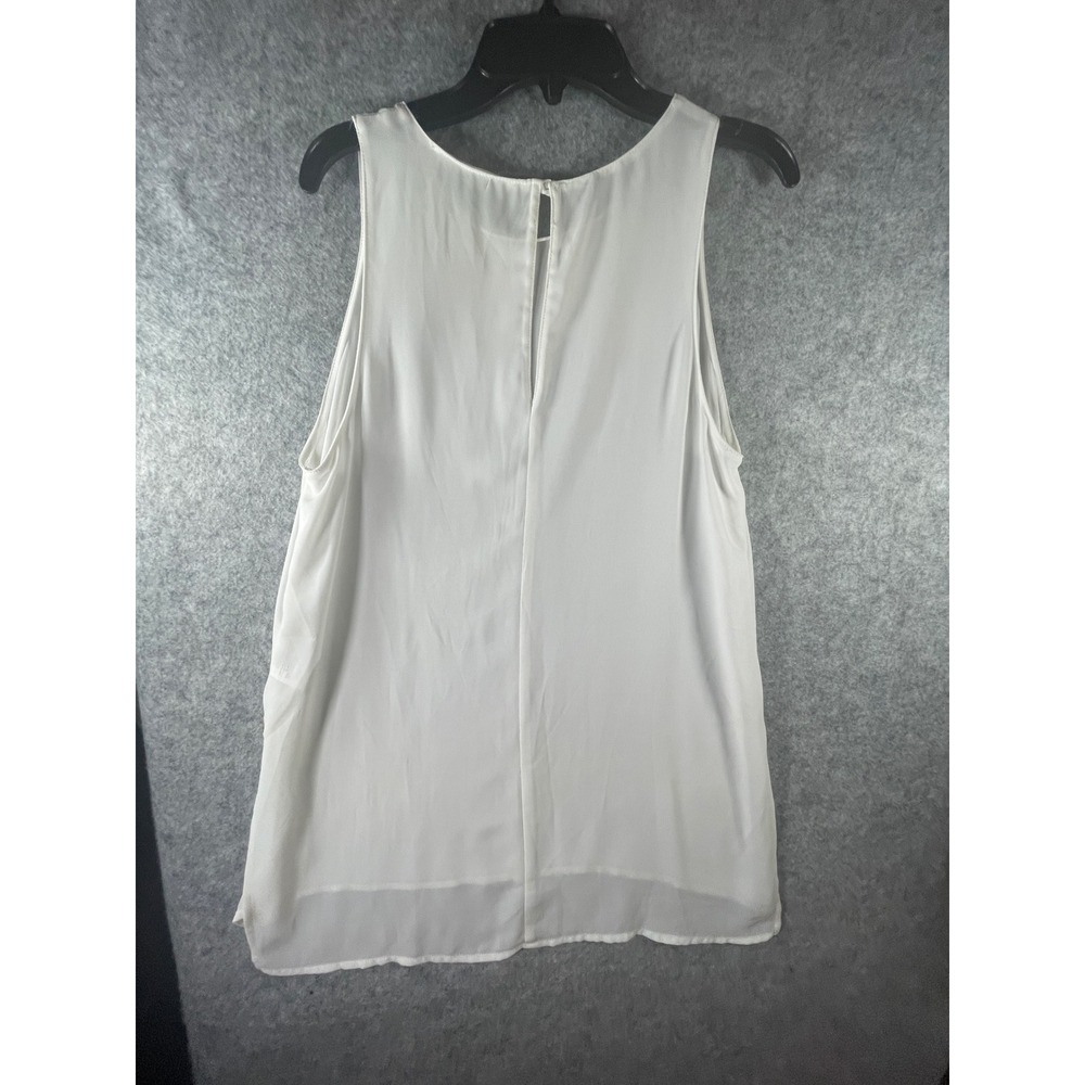 Lush Women Ivory White Sleeveless High Low Blouse Keyhole Back Side Slit Small - Picture 11 of 13